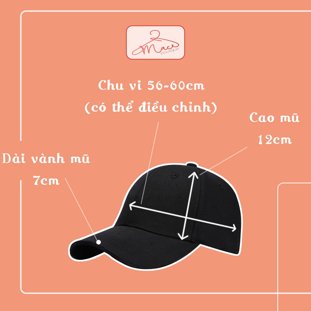 Mũ lưỡi chai nam nữ phong cách thời trang dạo phố - MACboutique - 7