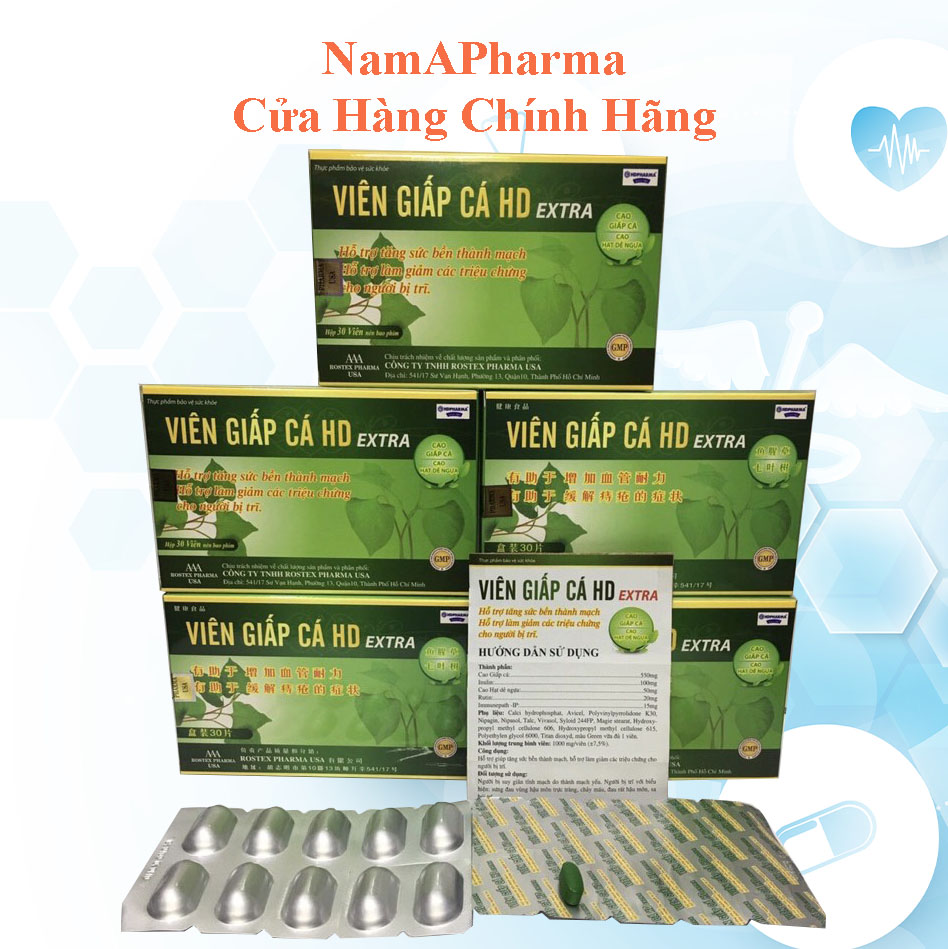 Combo 5 hộp Viên giấp cá hd hỗ trợ điều trị trĩ nội trĩ ngoại hiệu quả an toàn, sản phẩm chất lượng, đảm bảo an toàn sức khỏe người sử dụng, cam kết hàng giống hình