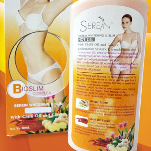 Gel Tan Mỡ Bio Slim SEREIN GỪNG ỚT (trắng da & giảm mỡ) Thái Lan 200ml