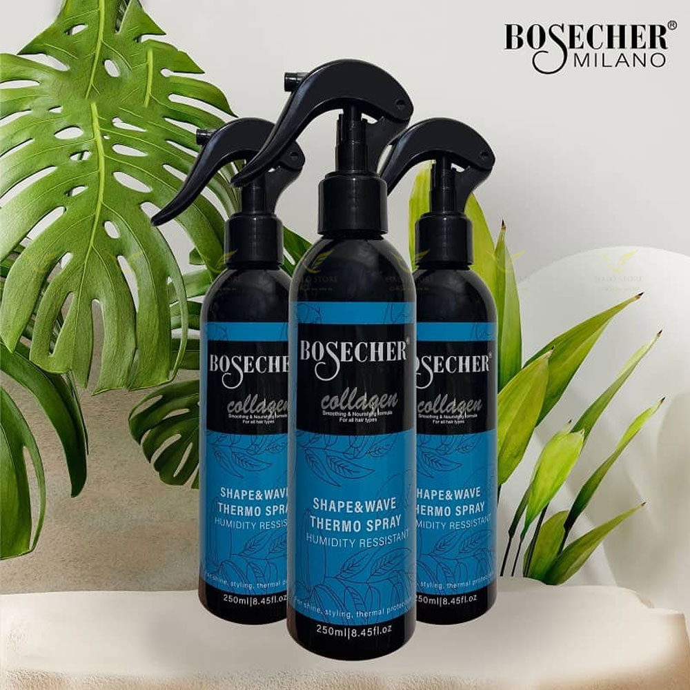 Xịt dưỡng tóc collagen & keratin Bosecher 250ML tái tạo phục hồi cho tóc hư tổn, cấp độ ẩm cho mái tóc khô xơ