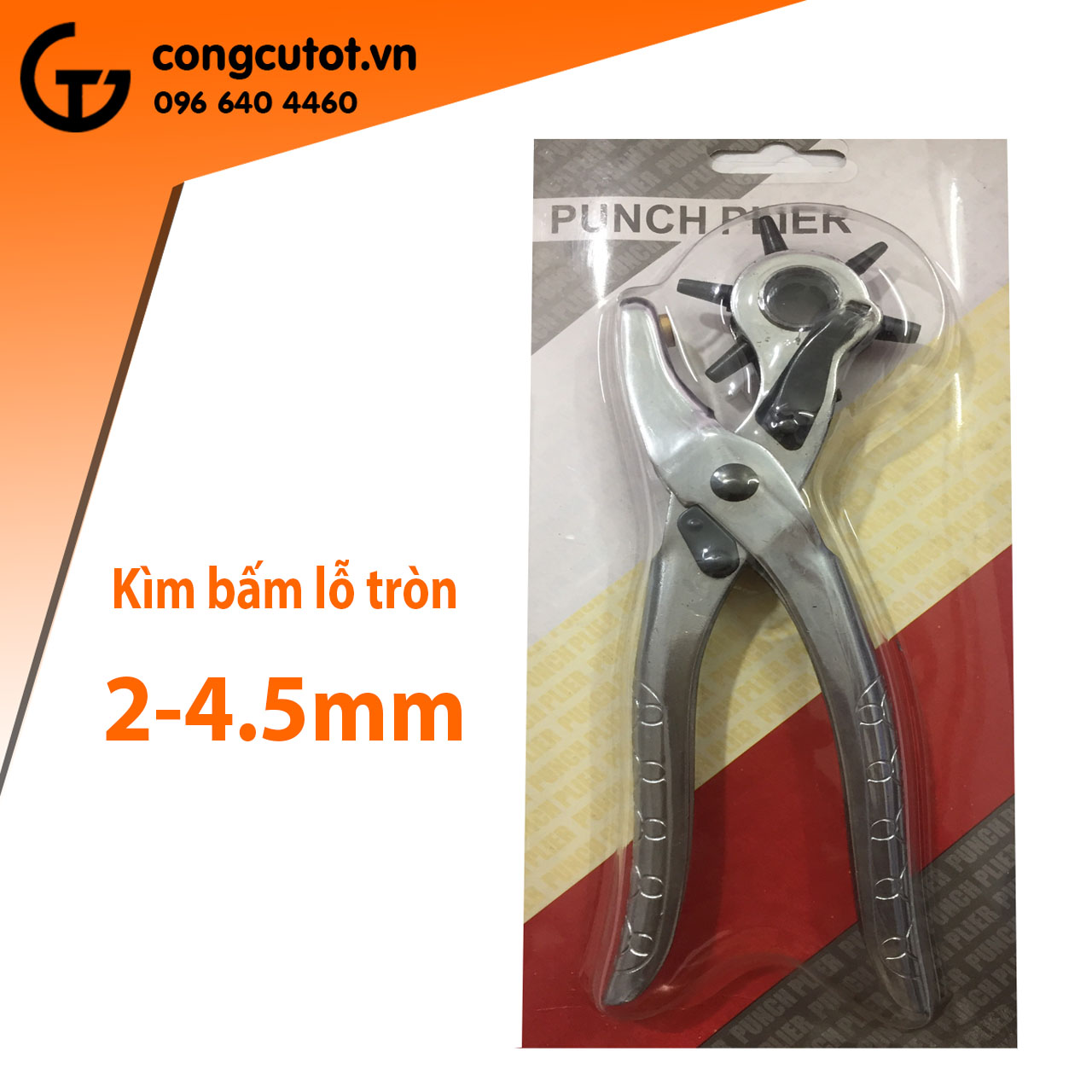 Kìm bấm lỗ dây da, dây nịt, đồng hồ 2-4.5mm