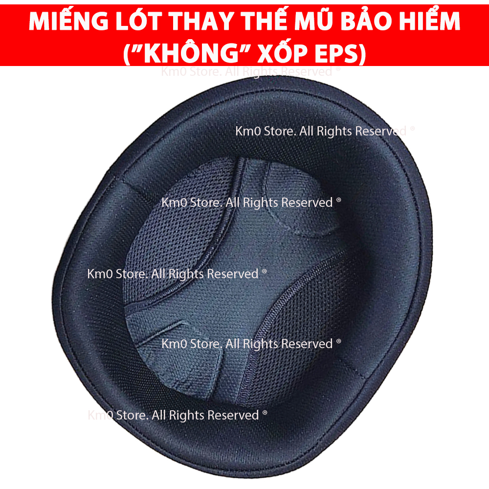 Miếng Lót Mũ Bảo Hiểm 1/2 Xe Máy Thay Thế DT113349 - KHÔNG XỐP EPS