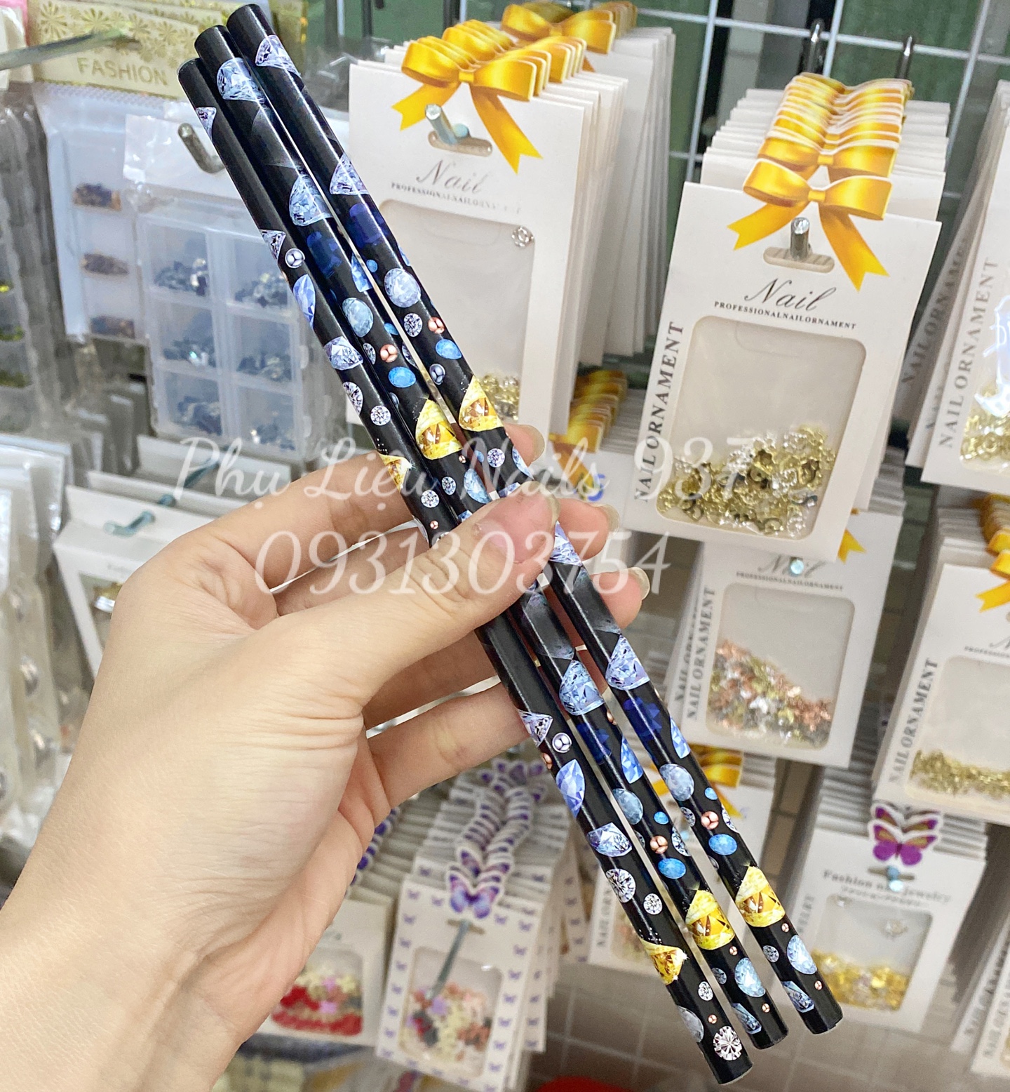 Bút sáp chấm đá , bút chấm đá đính móng nail - nail937