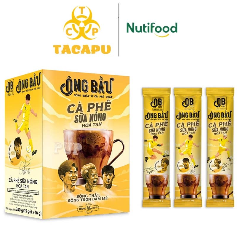 Combo 5 hộp cafe sữa nóng ông bầu - hộp 15 gói - date mới 6/2023