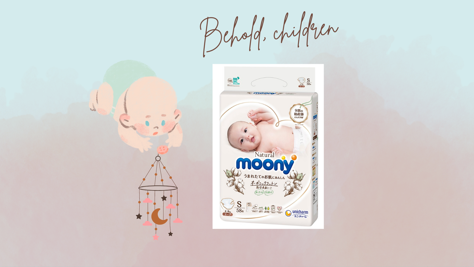 Bỉm dán Moony Natural size S58 miếng