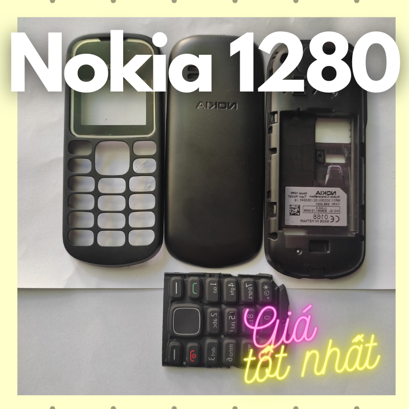 Bộ vỏ + khung + phím cho điện thoại Nokia 1280 loại tốt