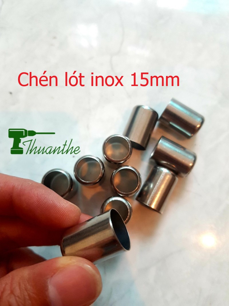Combo 10 cái chén lót bấm đầu dây xịt rửa áp lực cao đường kính lỗ 15mm inox 304 cao cấp