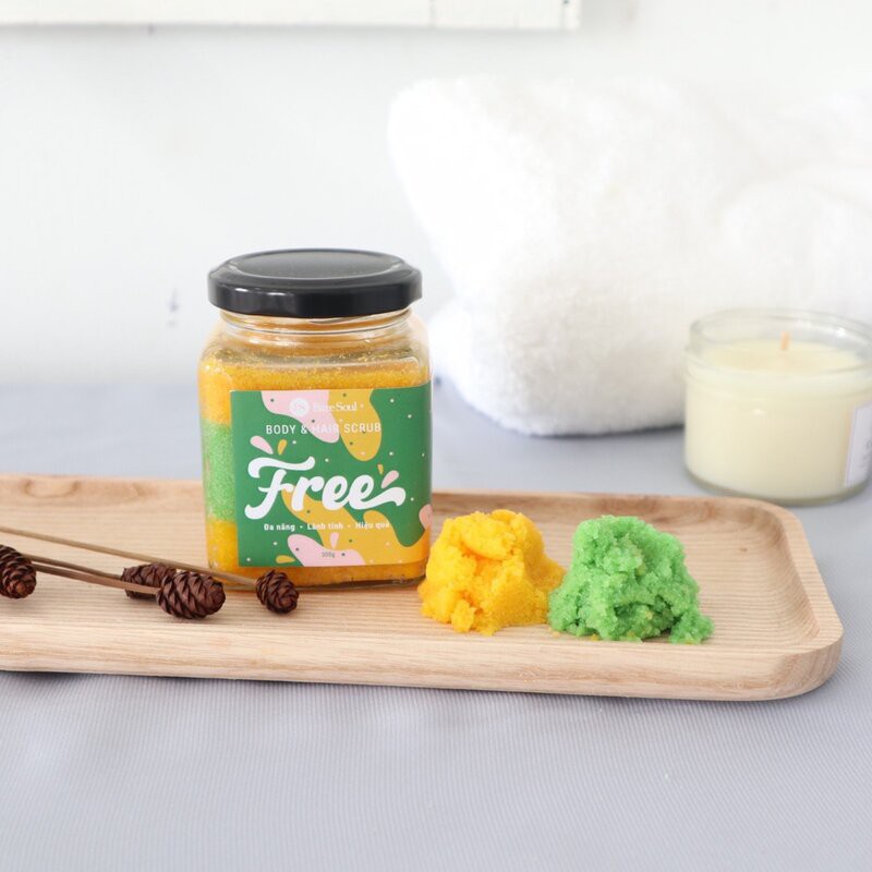 [HCM]Muối Tắm BareSoul Tẩy Tế Bào Chết Cho Cơ Thể & Tóc Free Body & Hair Scrub 300g