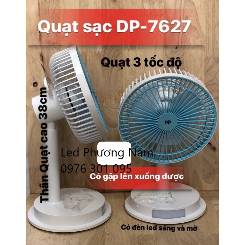 Quạt sạc để bàn có đèn led đa năng dp-7627