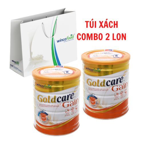 TÚI XÁCH 2 LON Sữa bột Wincofood Goldcare Gain 850g lon sản phẩm dành cho