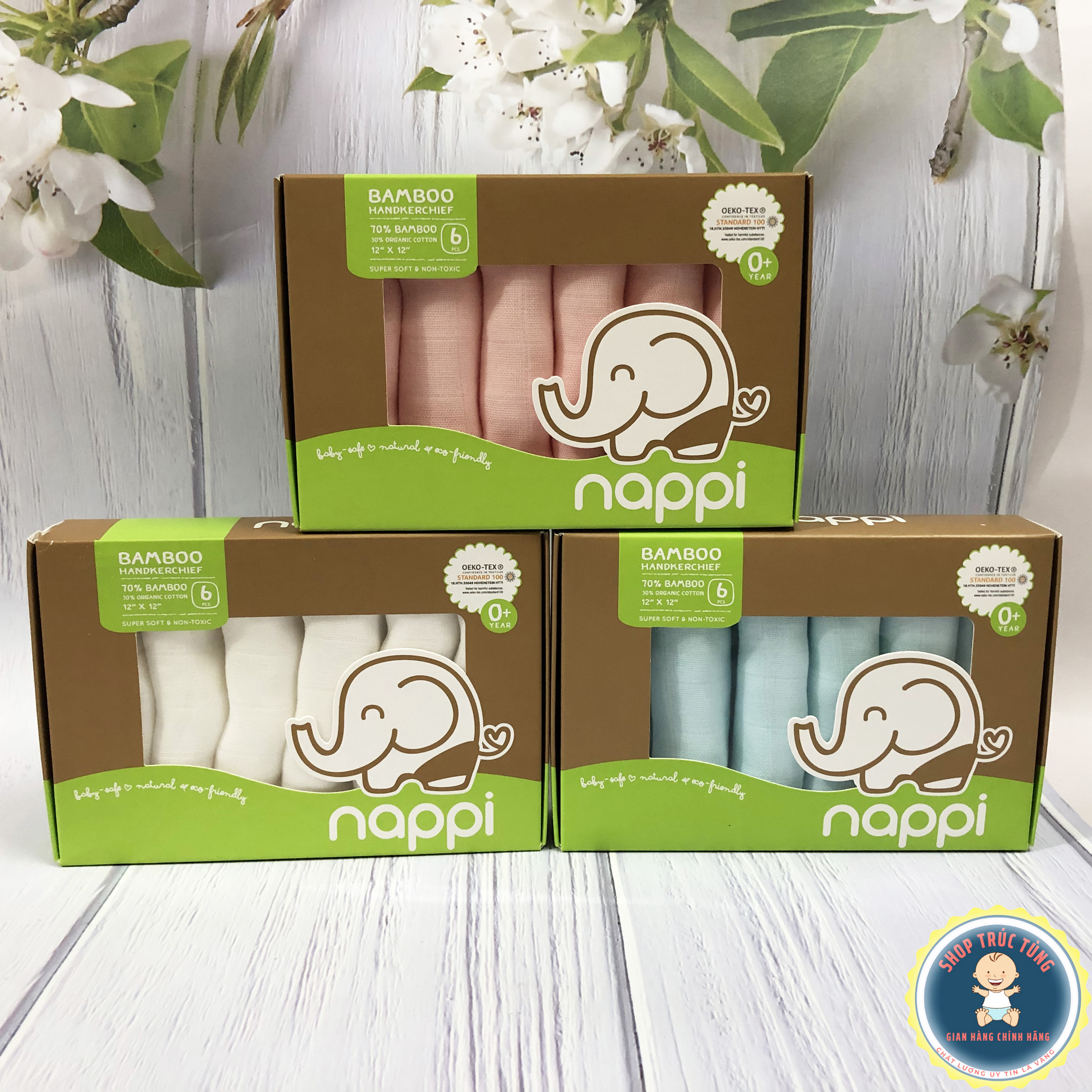 NAPPI - khăn sữa cho bé hộp 6 chiếc  Made in Thai Lan