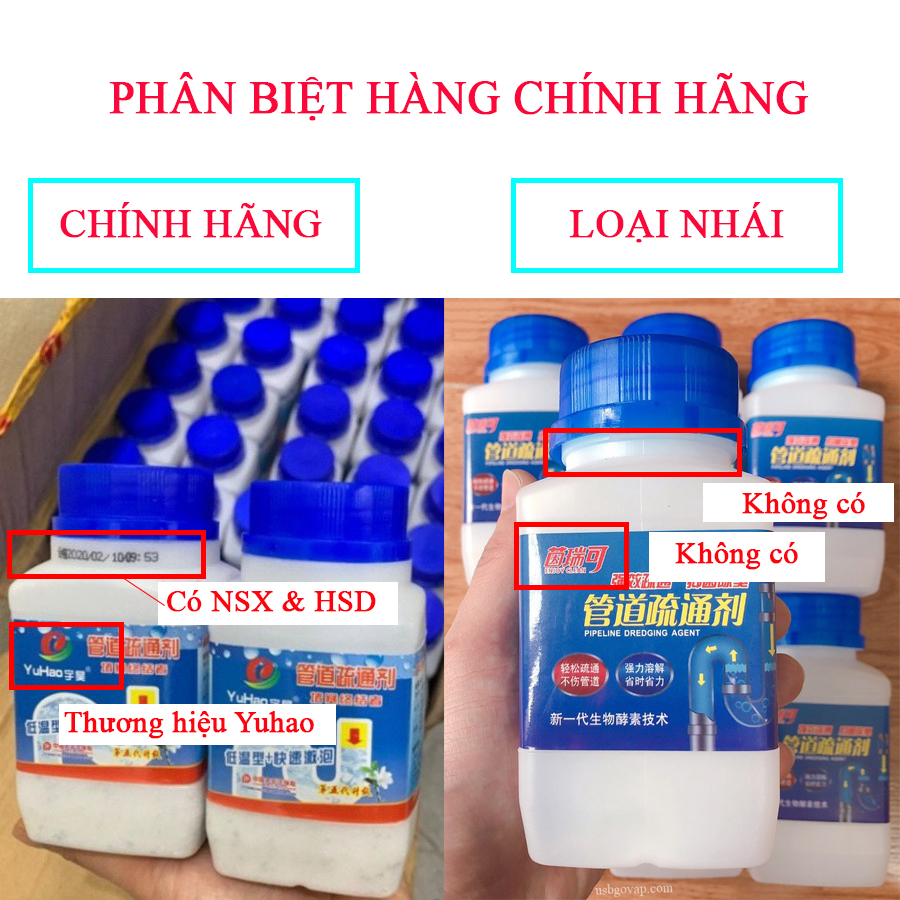 Bột thông cống YuHao loại cực mạnh thông tắc bồn cầu bồn vệ sinh cực mạnh