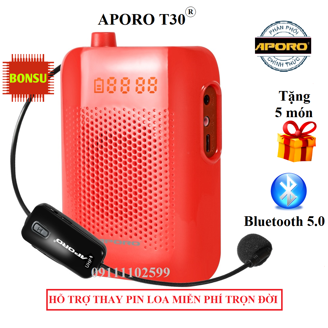 Loa trợ giảng không dây Aporo T30, máy trợ giảng có bluetooth
