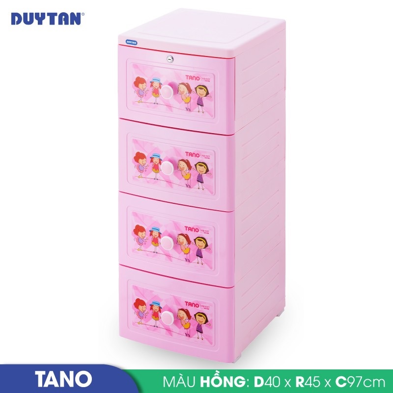 Tủ nhựa DUY TÂN Tano 4 ngăn (40 x 45 x 97 cm) - 42214 - Giao màu ngẫu nhiên