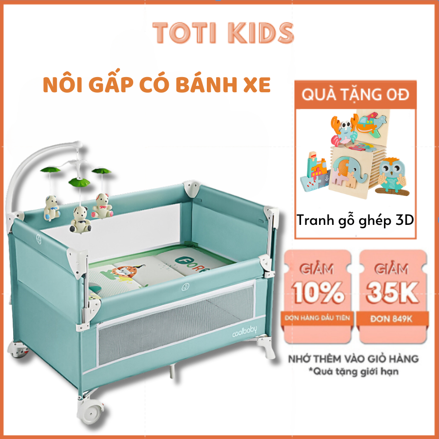 Nôi vải gấp gọn cho bé nôi cũi ghép giường bố mẹ đa năng tiện lợi tặng kèm nhiều phụ kiện