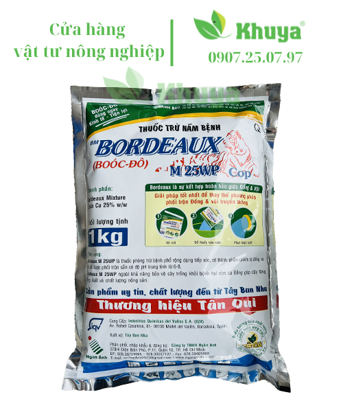 Thuốc trừ nấm bệnh Bordeaux M 25WP gói 1kg chính hiệu Tân Quy