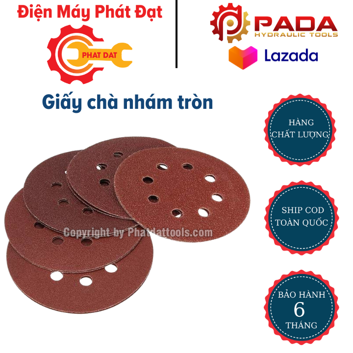 Giấy chà nhám tròn các phi 125-180-230mm-hộp 100 tờ