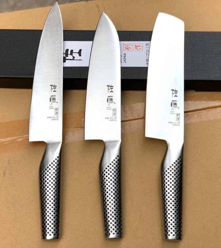 Combo dao nhà bếp dao thái santo nhật bản lưỡi dao thiết kế thép không gỉ - Hàng Nhật Bãi