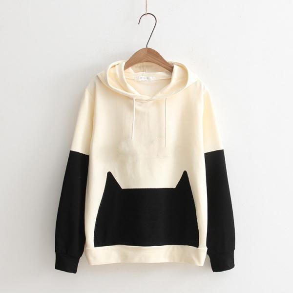 ÁO NỈ HOODIES TRƠN PHỐI MÀU ỐNG TAY (TÚI TRƯỚC CỰC XINH) TTT