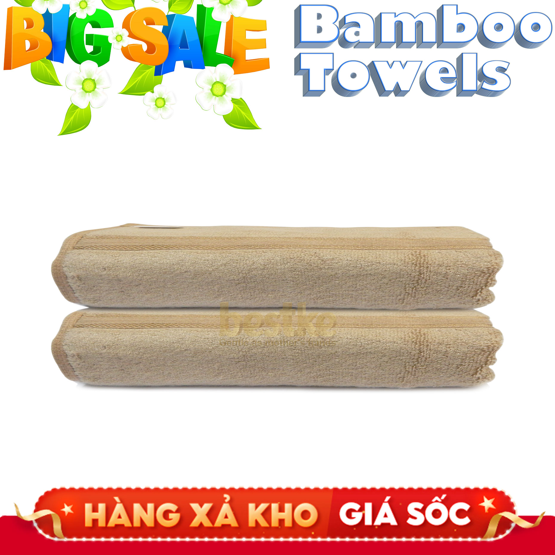 khăn trẻ sơ sinh, khăn gội sợi tre bamboo bestke