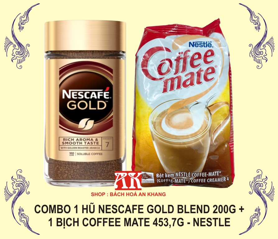 Combo 1 bịch bột kem pha café coffee mate + 1 hũ cà phê hoà tan nescafé arabica gold blend - nestlé