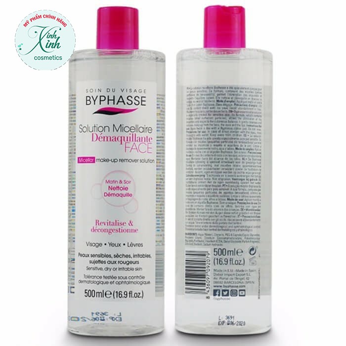 Nước tẩy trang byphasse solution micellaire face 500ml