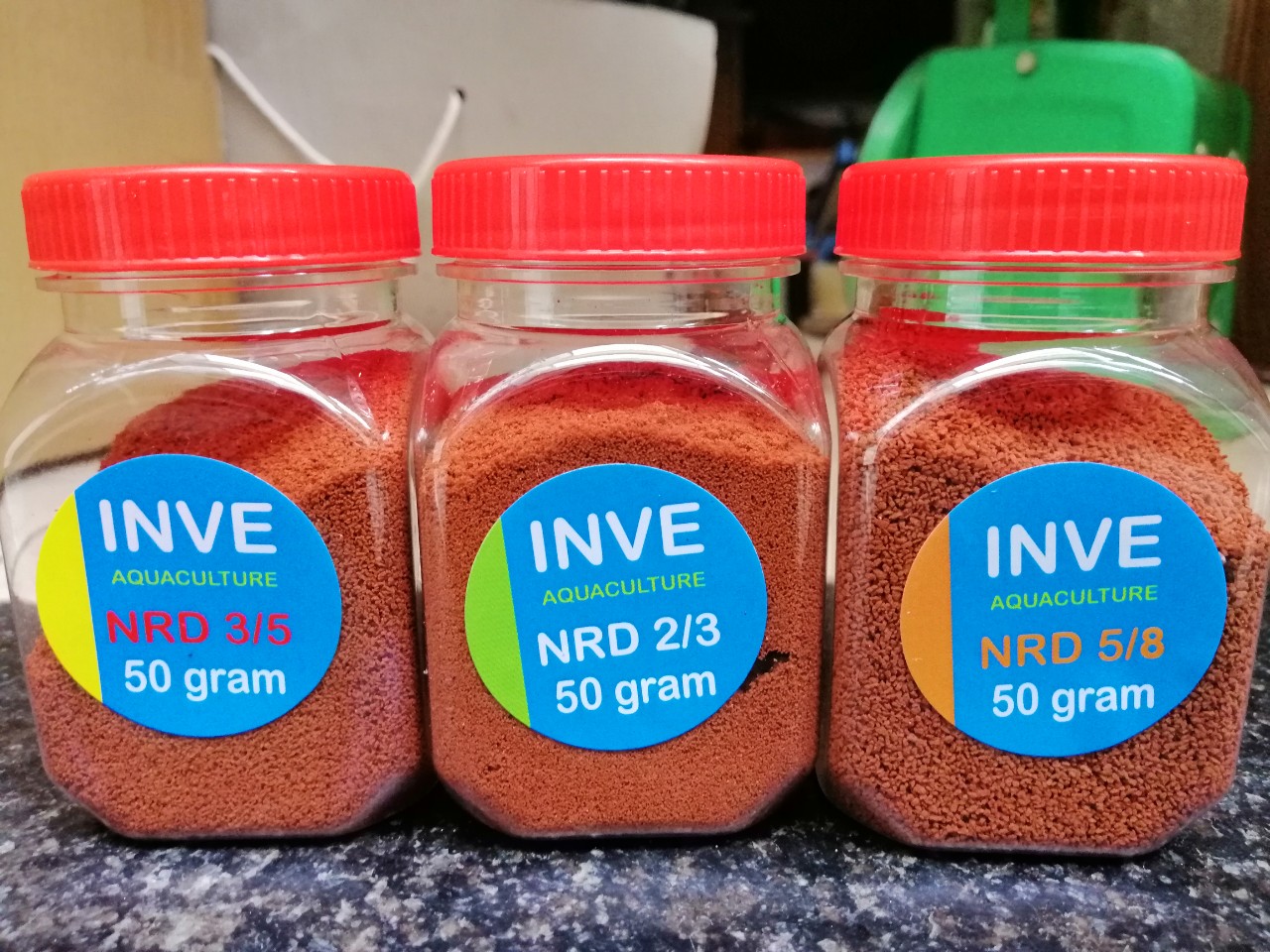 Cám Thái INVE NRD 5/8, 3/5, 2/4 (2/3 cũ) trọng lượng 1 hộp 50 gram, VUI LÒNG XEM CHI TIẾT PHẦN MÔ TẢ