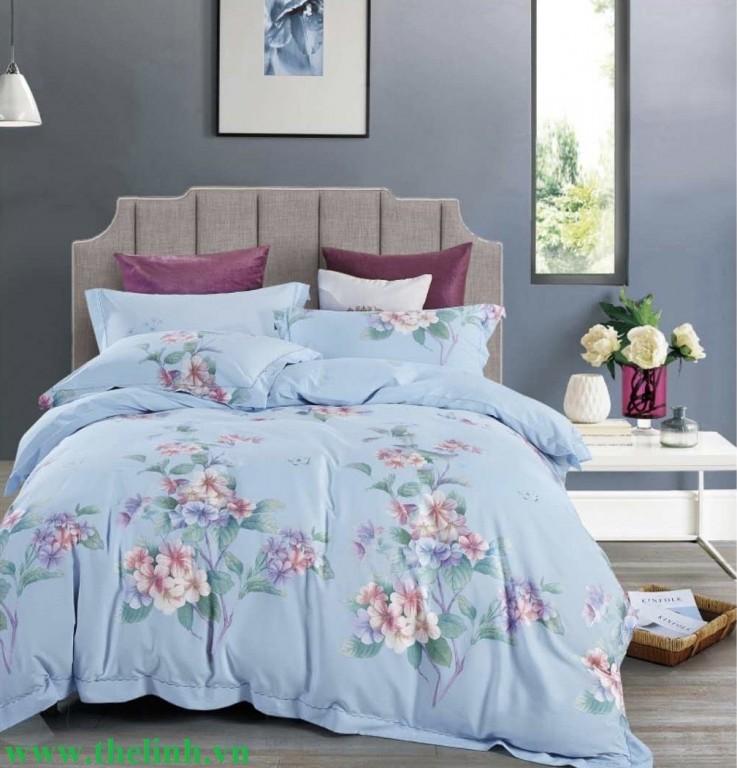Bộ chăn ga trải giường Thế Linh hàng cotton 100% TLA