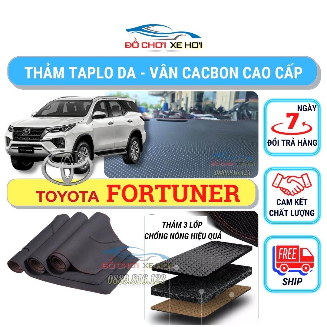 Thảm phủ taplo da xe Fortuner 2017 - 2019 , thảm taplo da vân cacbon