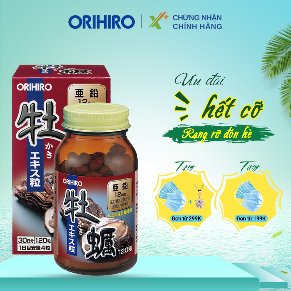 Viên uống tinh chất hàu tươi Orihiro hỗ trợ tăng cường chức năng sinh lý, sinh sản nam giới 120 viên XP-OR-HAU01