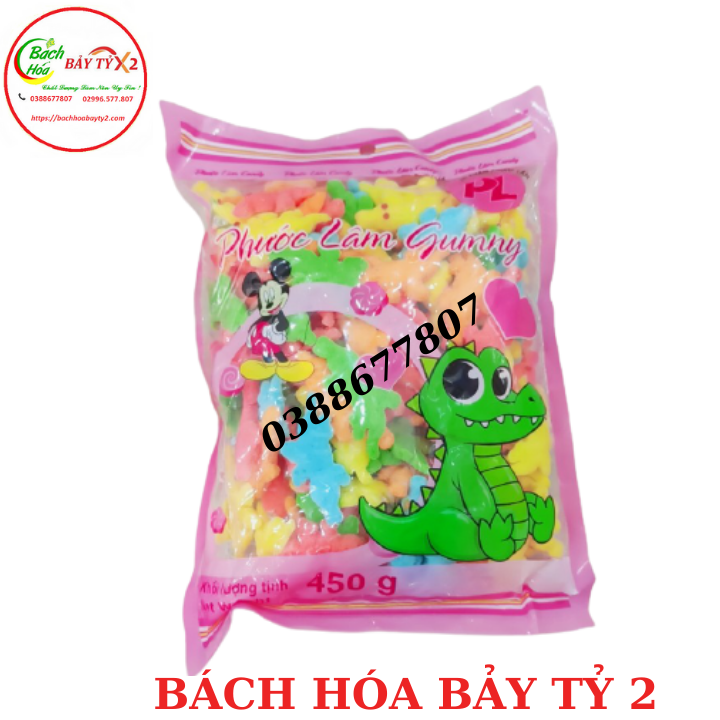 Kẹo Dẻo Hình Cá Sấu Vị Trái Cây Phước Lâm Túi 450gr