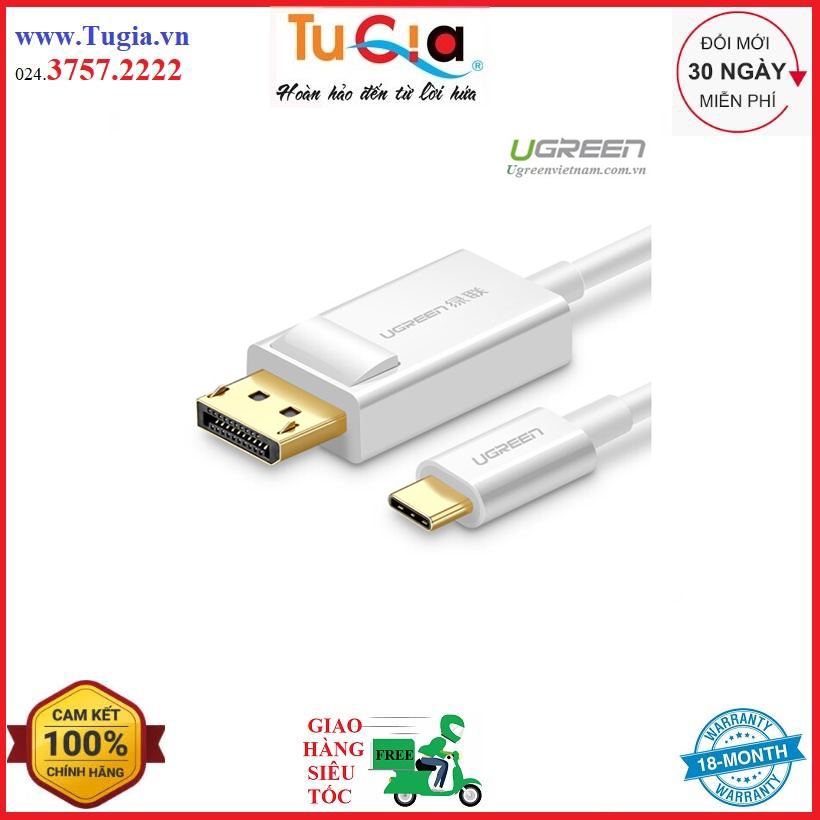 Cáp chuyển usb type-c to displayport dài 1.5m ugreen 40420 - hỗ trợ 2k*4k - hàng chính hãng