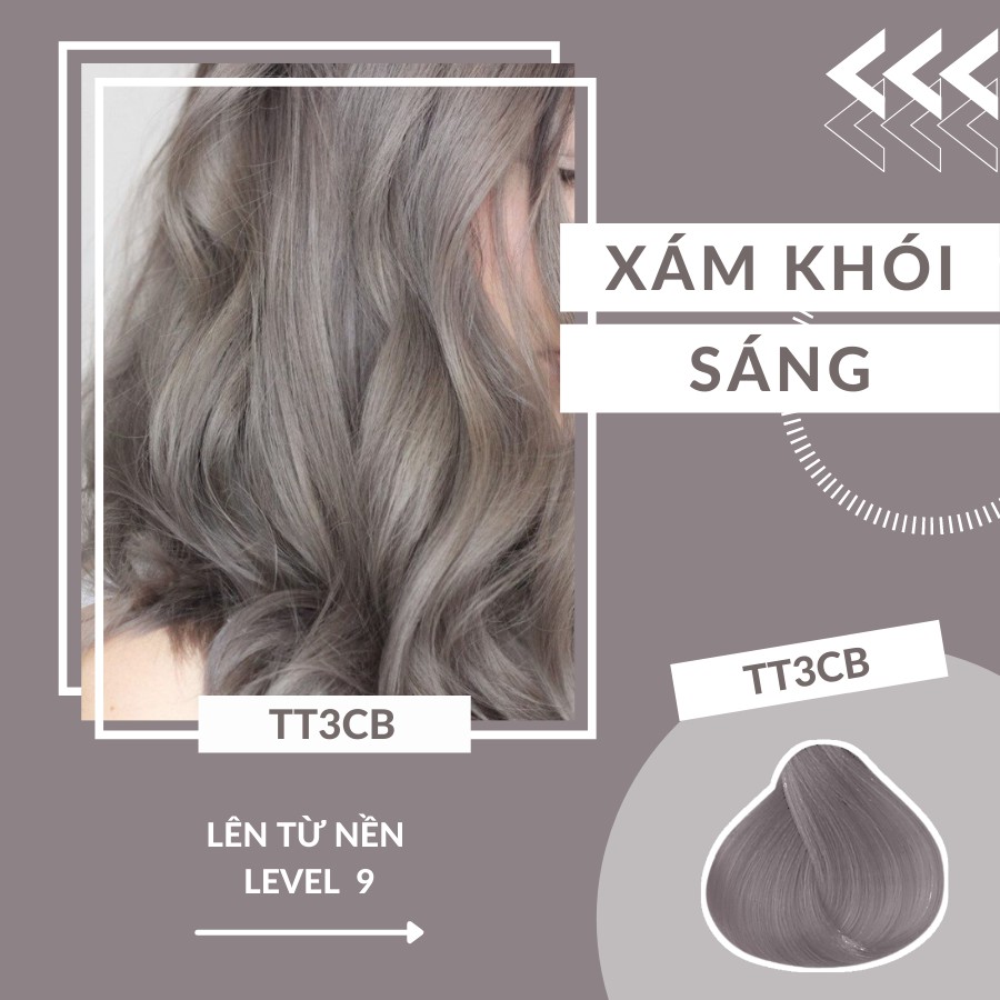 [SIÊU SALE] [GIÁ SỐC] [HOT] Thuốc nhuộm tóc XÁM KHÓI SÁNG của TT3CB lên từ nền tẩy, cần tẩy tóc