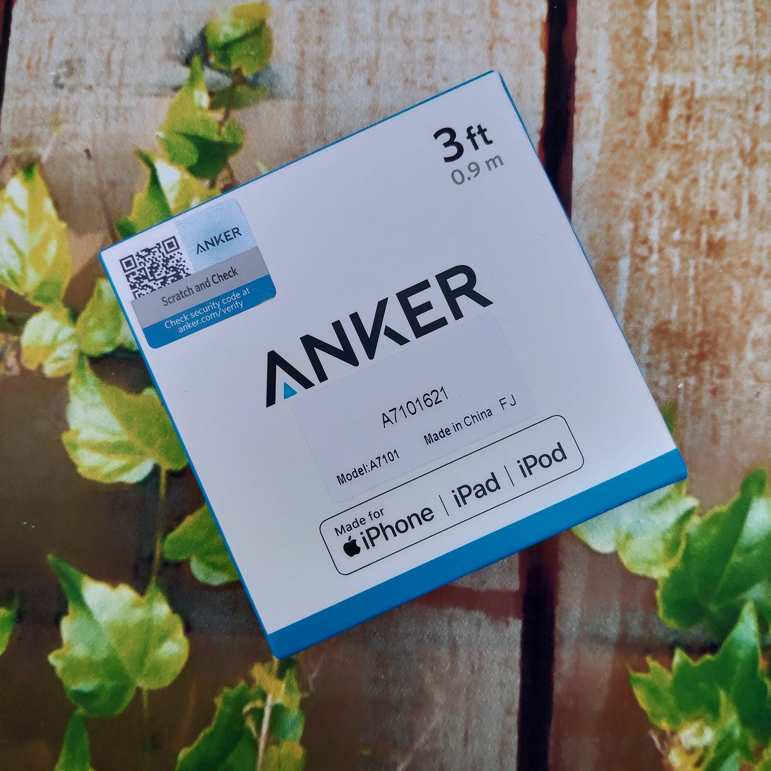 Dây sạc lightning anker a7101 0.9m được chứng nhận mfi cho iphone,ipad