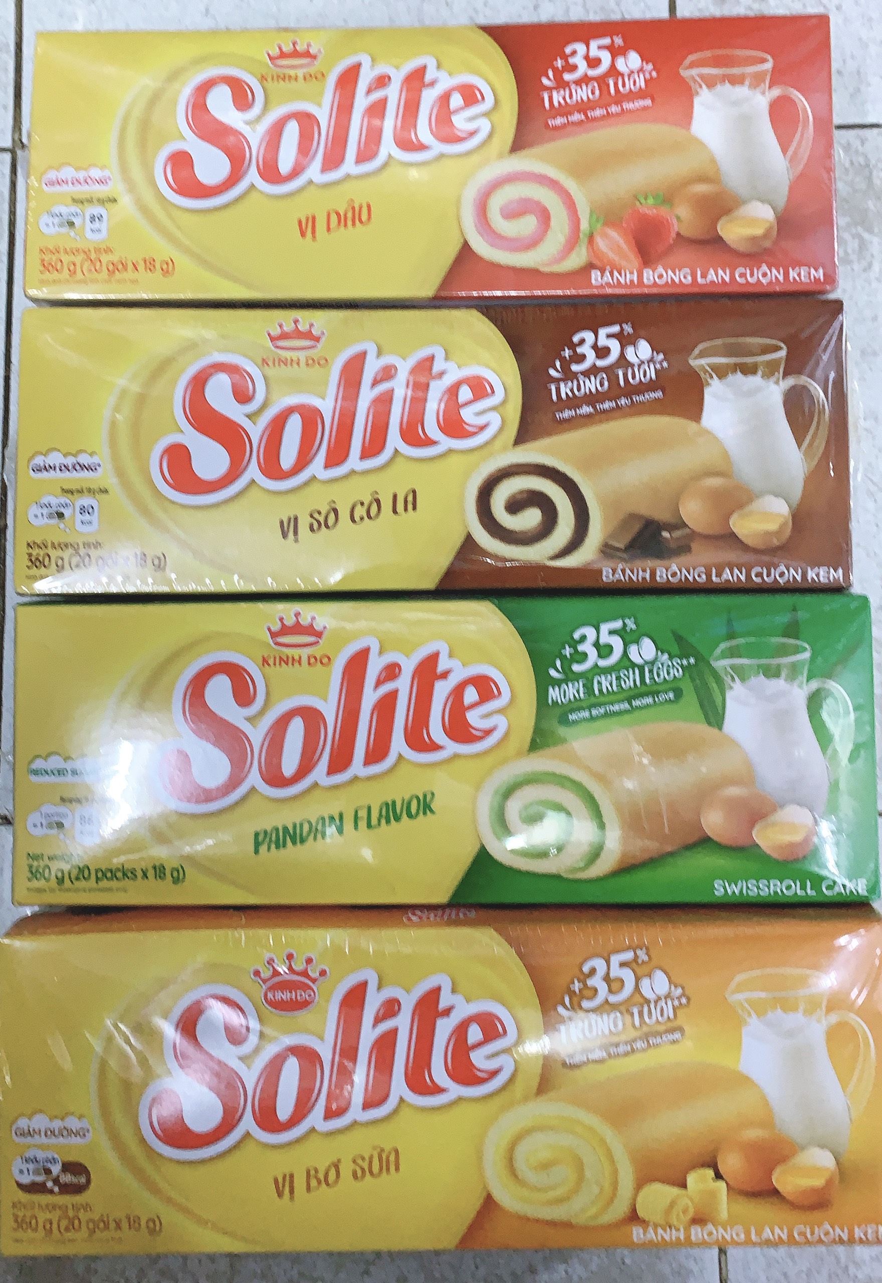 Bánh Solite bông lan cuộn kem 360g