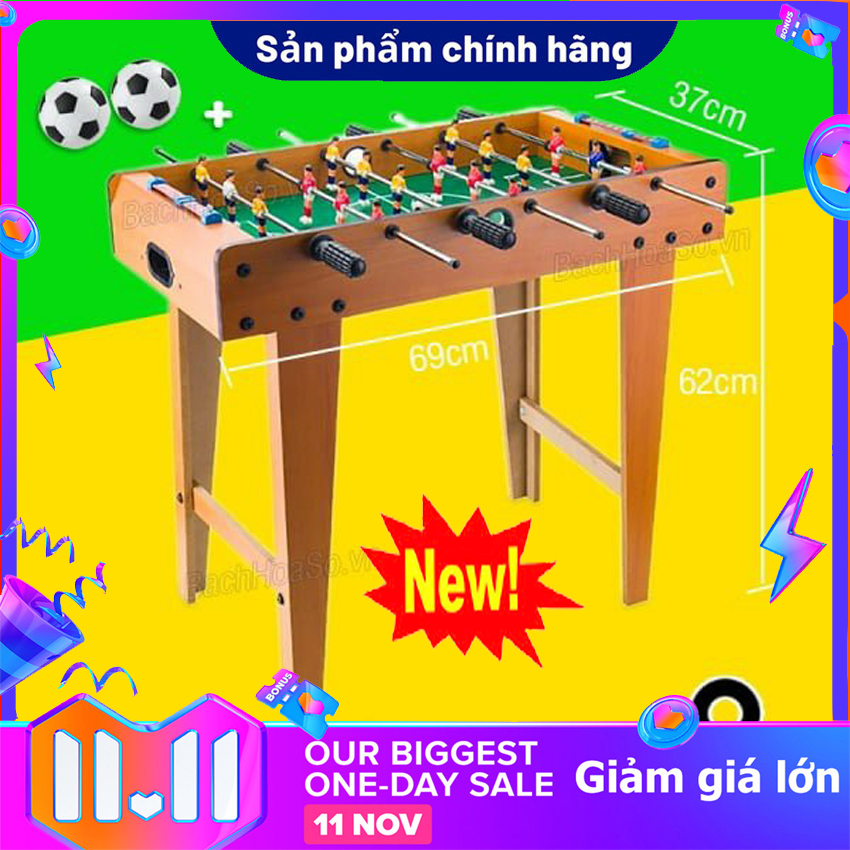 Bàn Bi Lắc To,Bàn Bi Lắc 6 Tay Cầm,Đồ chơi bàn bi lắc bóng đá cỡ lớn chân cao Table Top Football 6 Hàng Cầu Thủ chân cao