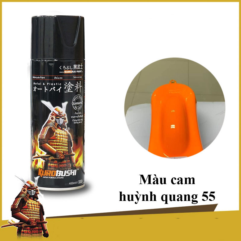 Chai Sơn Samurai 55 màu cam huỳnh quang