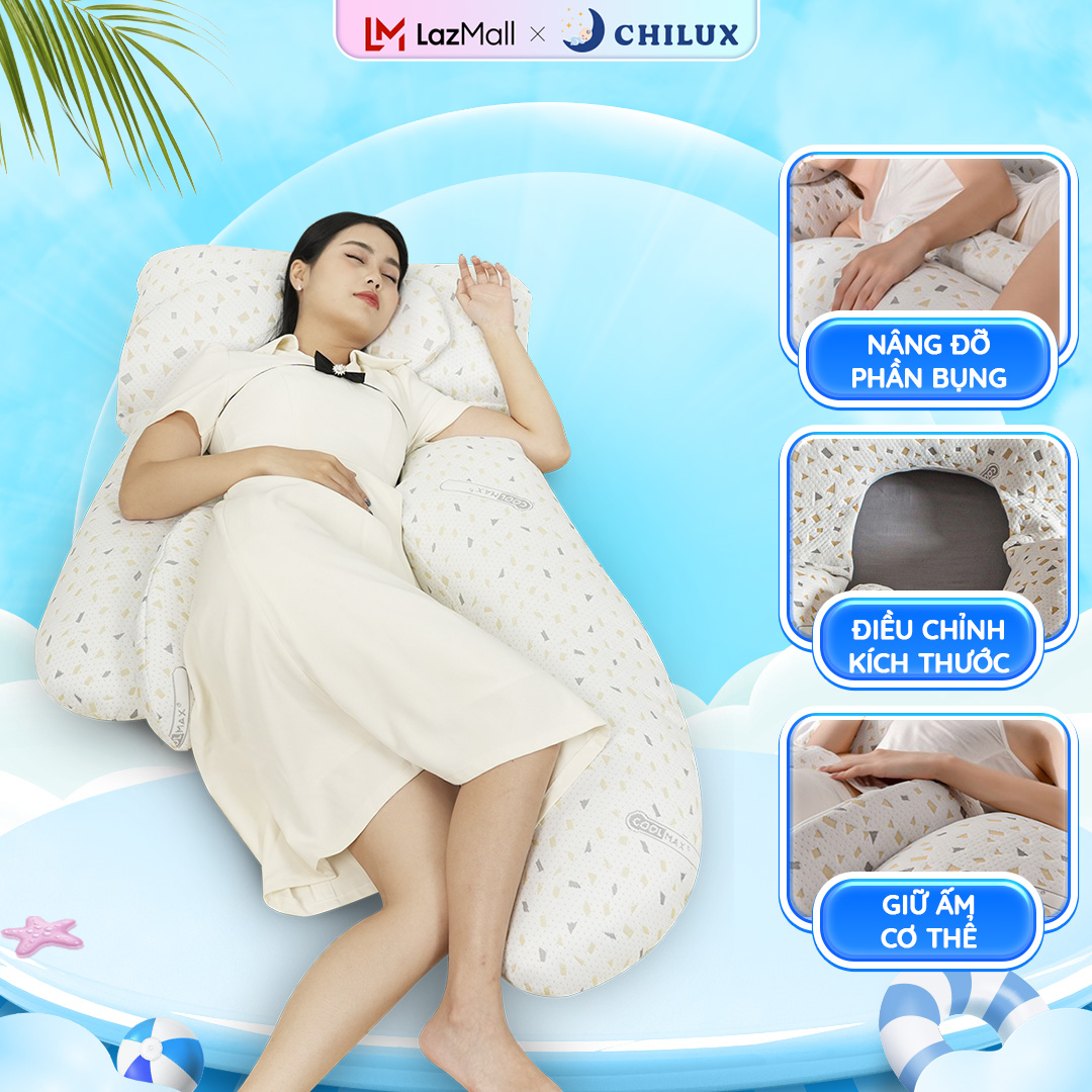  Gối ôm bà bầu cao cấp Chilux - Nâng đỡ phần bụng giữ ấm cơ thể giúp mẹ bầu có giấc ngủ ngon suốt đêm 