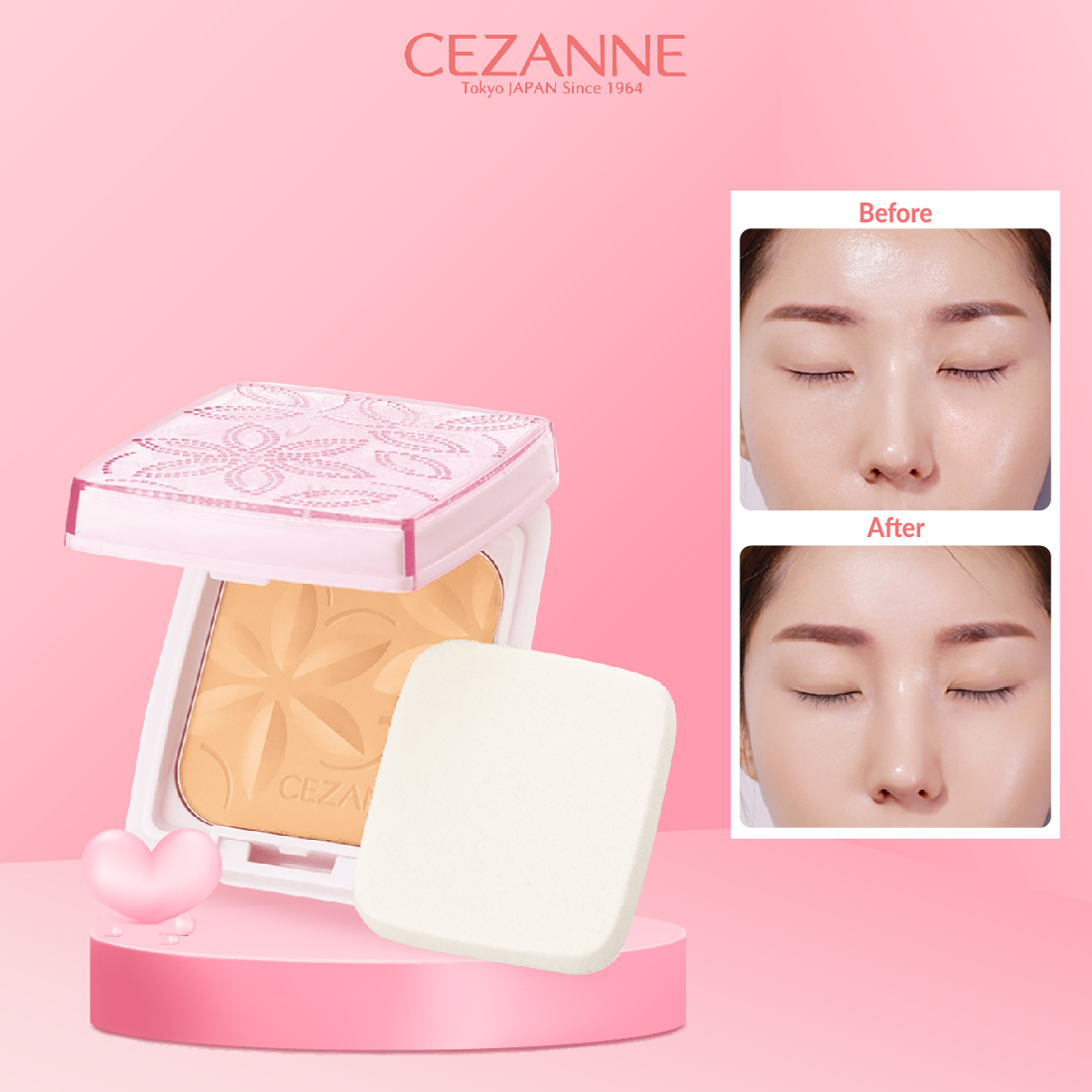 Phấn phủ cezanne ultra cover uv pact nhật bản lâu trôi chống thấm nước spf 50+ pa++++ 11g