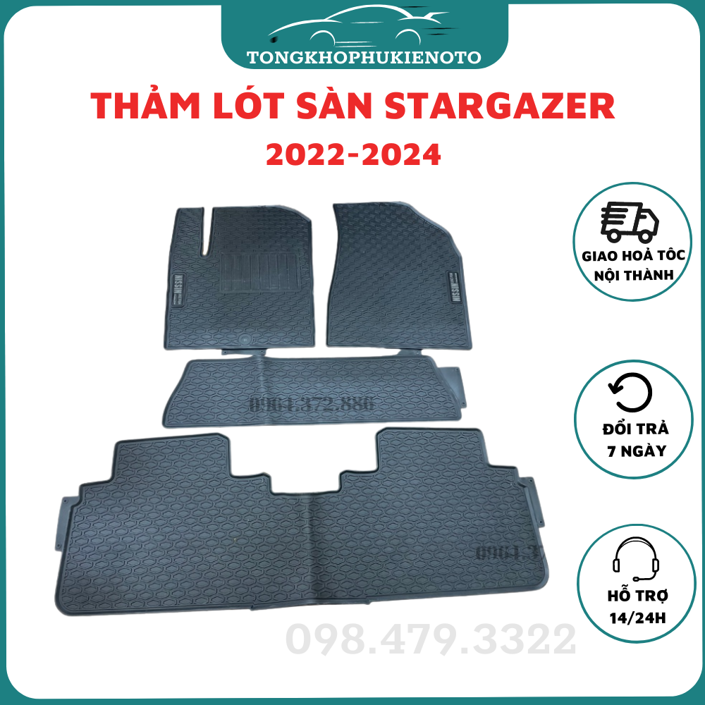 Thảm Lót Sàn Cao Su Xe Stargazer 2022- 2023-2024 Sàn Cao Su Đúc không Mùi Mẫu Nissin cao cấp