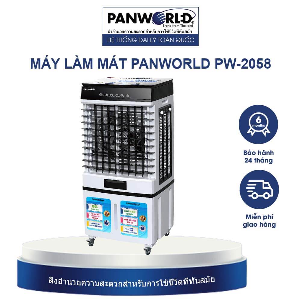 Máy làm mát không khí, quạt điều hoà bằng hơi nước panworld pw 2058, pw 2011 bình chứa lớn bh 2 năm
