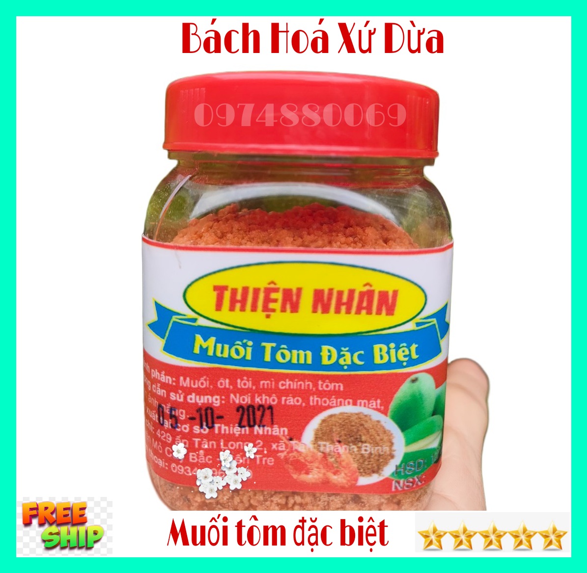 Hủ 200gr Muối tôm đặc biệt Thiện Nhân- đồ ăn vặt