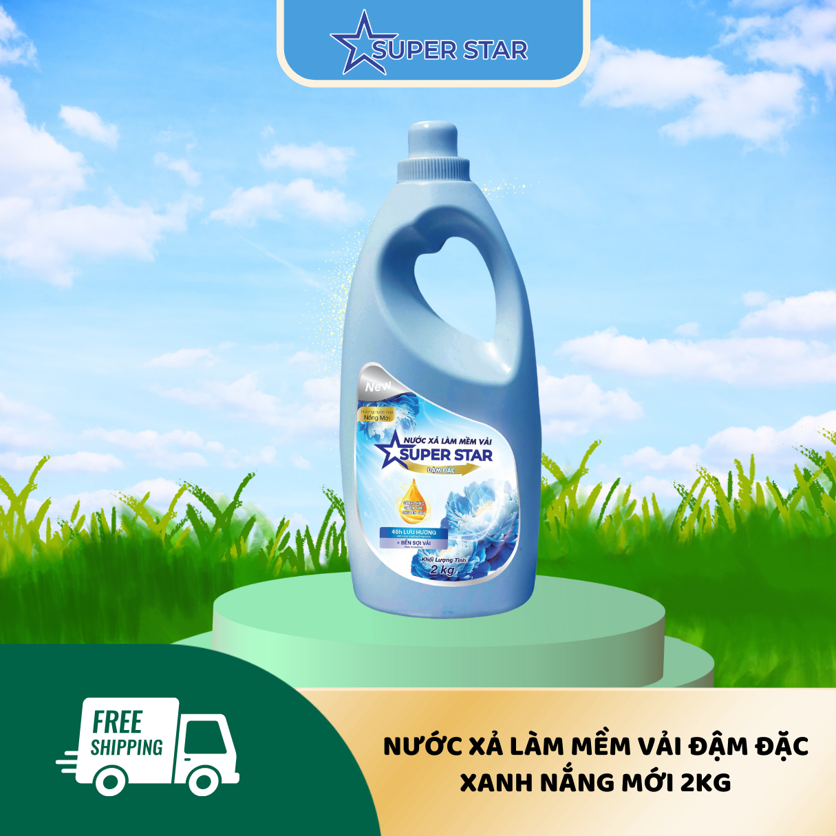 Nước Xả Làm Mềm Vải Đậm Đặc Super Star 2KG