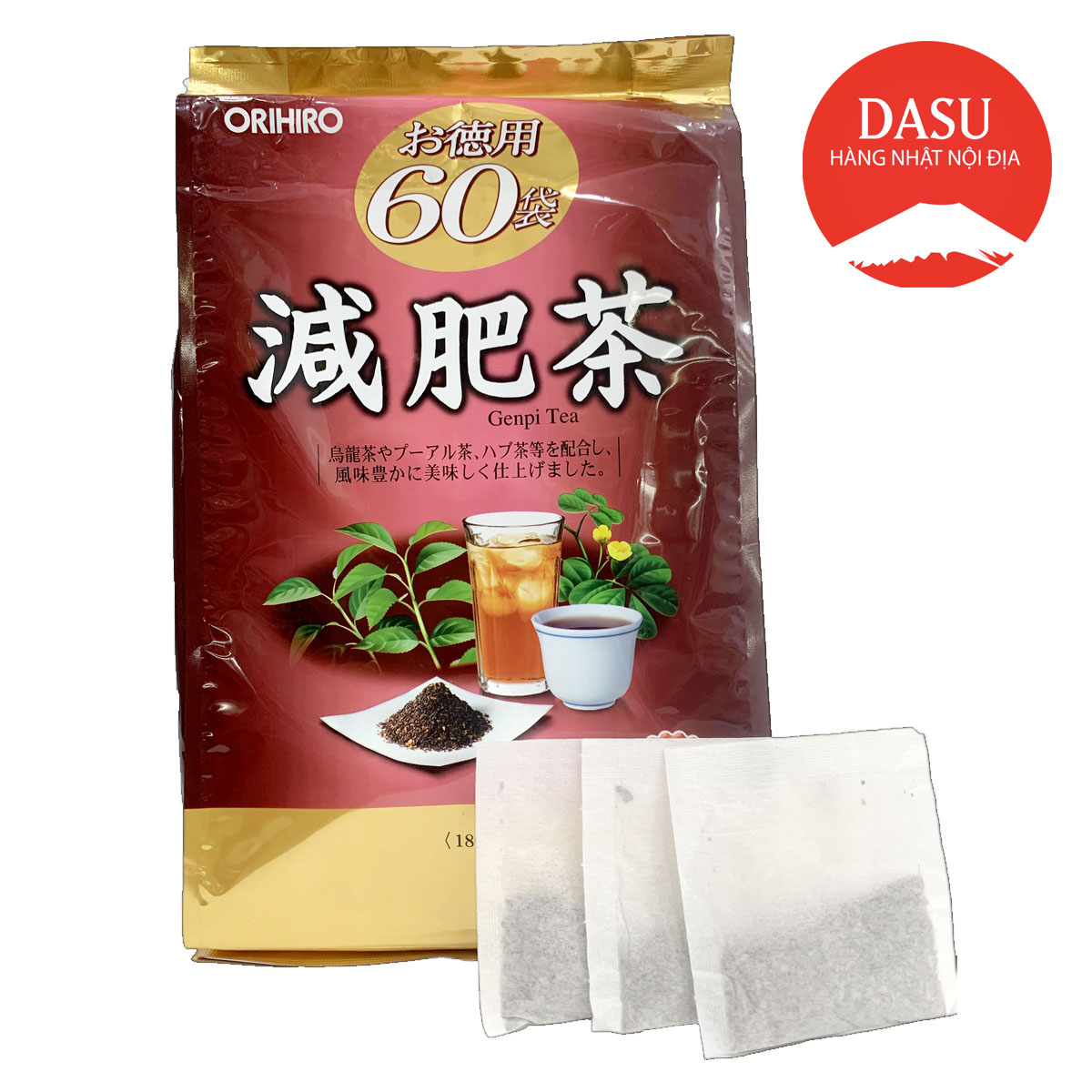 Trà giảm mỡ bụng nhật bản genpi tea orihiro 60 gói