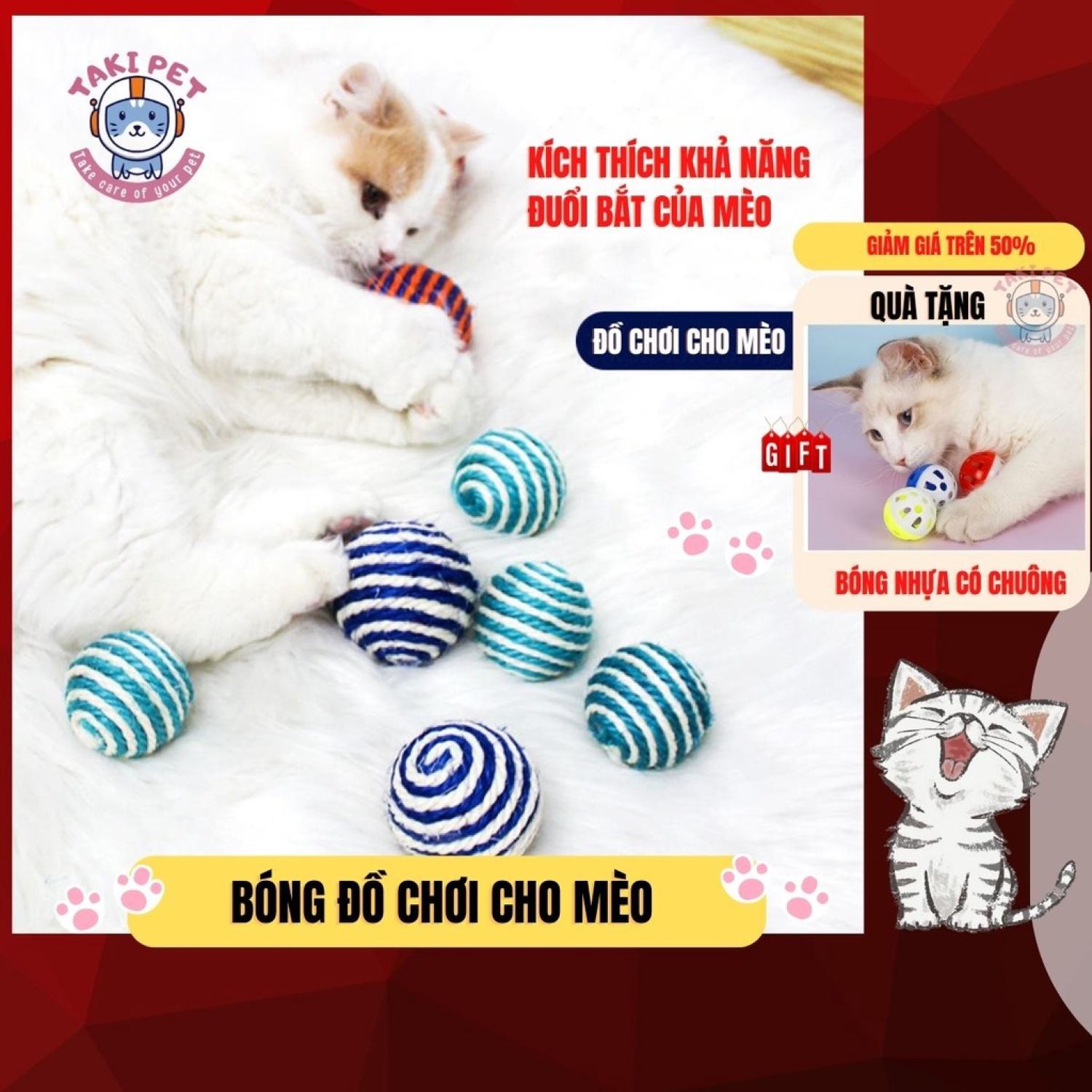 Đồ chơi cho chó mèo-bóng cối bện dây thừng, đồ chơi mài bóng cho chó mèo