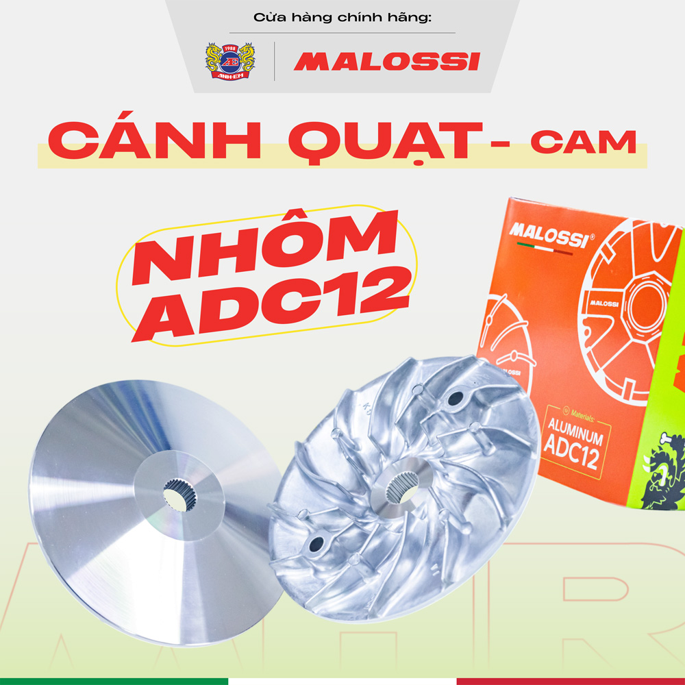 Nồi tay ga Cánh quạt tiêu chuẩn ADC12 Malossi hộp giấy dành cho dòng xe tay ga