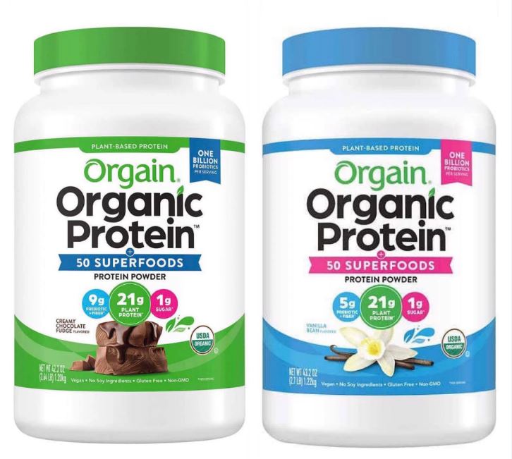 Bột đạm thực vật hữu cơ Orgain Organic Protein Hương Vanilla và Chocolate