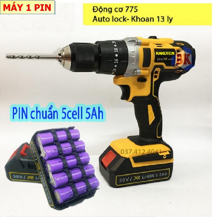 Máy khoan pin máy khoan bê tông máy khoan búa Máy khoan bê tông dùng pin 36V RAKUTEN 1 PIN TẶNG BỘ MŨI KHOAN may khoan pin máy bắn vít máy khoan cầm tay