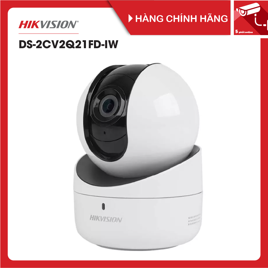 Camera ip hikvision ds-2cv2q21fd-iw, wifi hồng ngoại 2mp xoay 4 chiều chuẩn nén h.265 - chính hãng