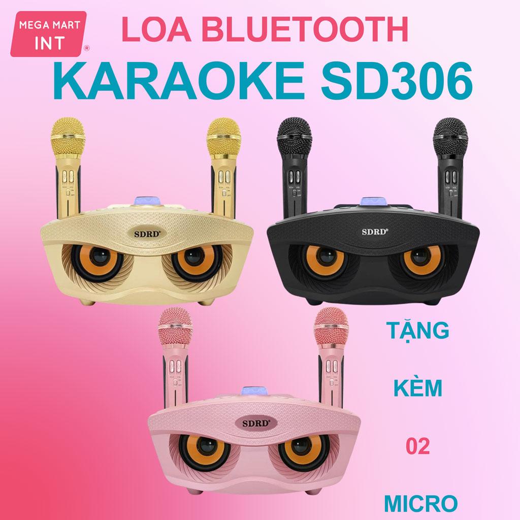 Loa Karaoke Bluetooth SD-306 Kiểu Dáng Cú Mèo Độc Lạ Kèm 2 Micro Cao Cấp, Bảo Hành 12 Tháng 1 Đổi 1.